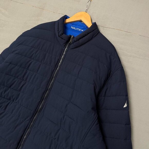 Nautica Men’s Zip Up Reversible Black and Blue Puffer Jacket 3XL - Picture 3 of 7
